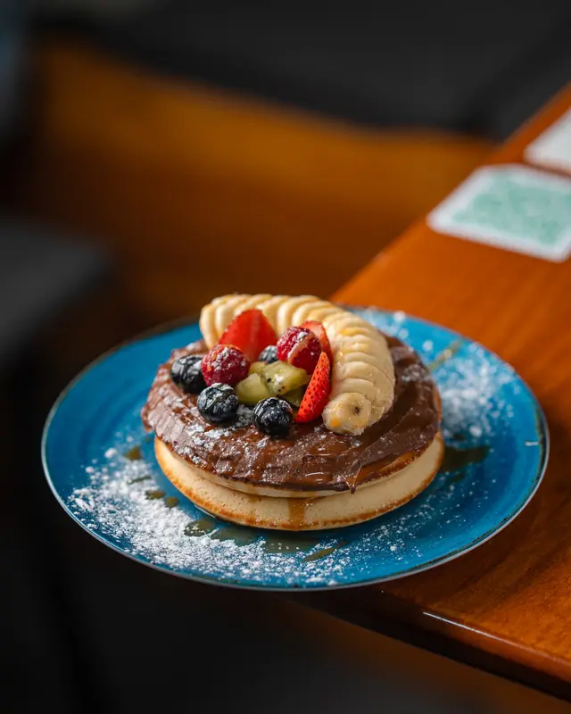 Pancake Nutella dusted with icing sugar